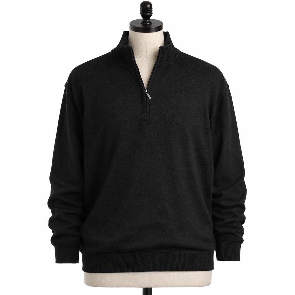Signature Carrington Men’s 1/4 Zip Sweater Size 4X Merino Wool Blend